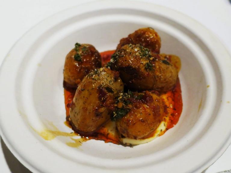 Smashed-Nduja-baby-potatoes-by-Wingmans-at-the-Taste-of-London-Winter-768x576